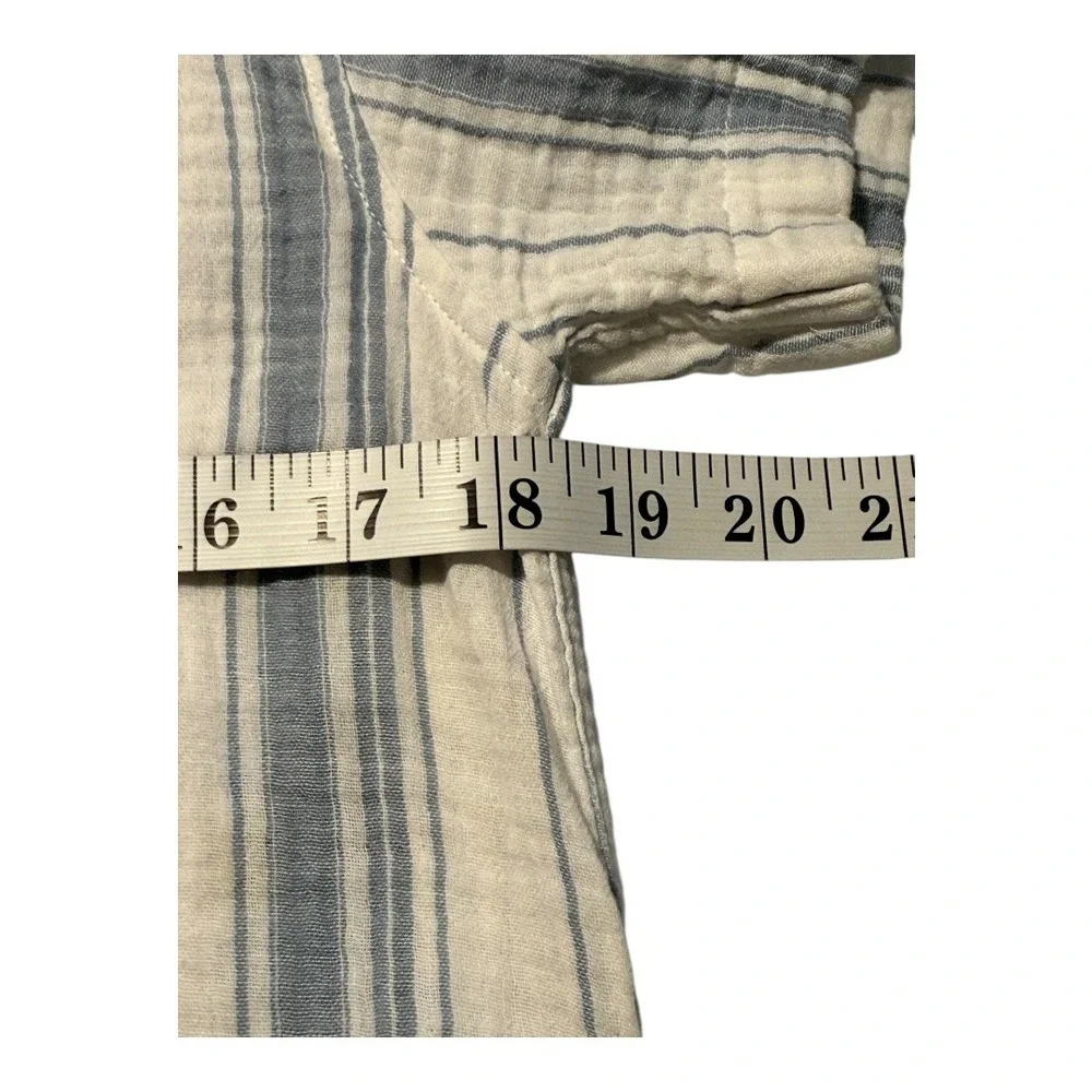 Crewcuts Boys Blue White Stripe Short‎ Sleeve Button Up Shirt Size 14